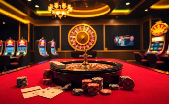 Exciting gambling scene showcasing nhà cái XX88's gaming experience with cards, chips, and lively ambiance.