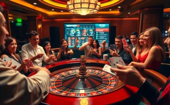 Experience thrilling gameplay at https://fnew88.com/ with a vibrant casino atmosphere featuring roulette and excited players.